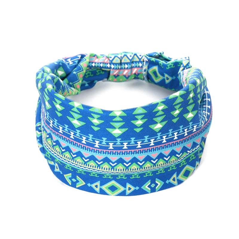 African Pattern Print Twist Elastic Hair Band Wide Hairbands Bandana Turban Knot Headwrap Fashion Cotton Stretch Headband