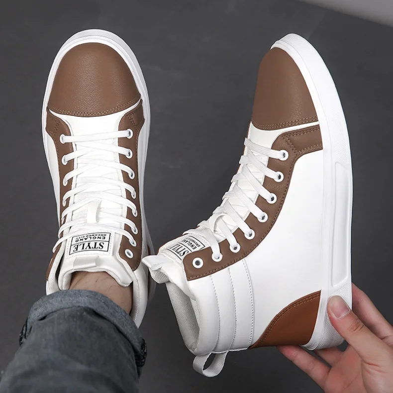 2026 Spring Fashion Red Men's Sneakers High Top Skateboarding Shoes for Men Women Comfortable Unisex Leather Sneakers Size 35-46