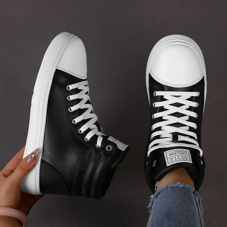 2026 Spring Fashion Red Men's Sneakers High Top Skateboarding Shoes for Men Women Comfortable Unisex Leather Sneakers Size 35-46