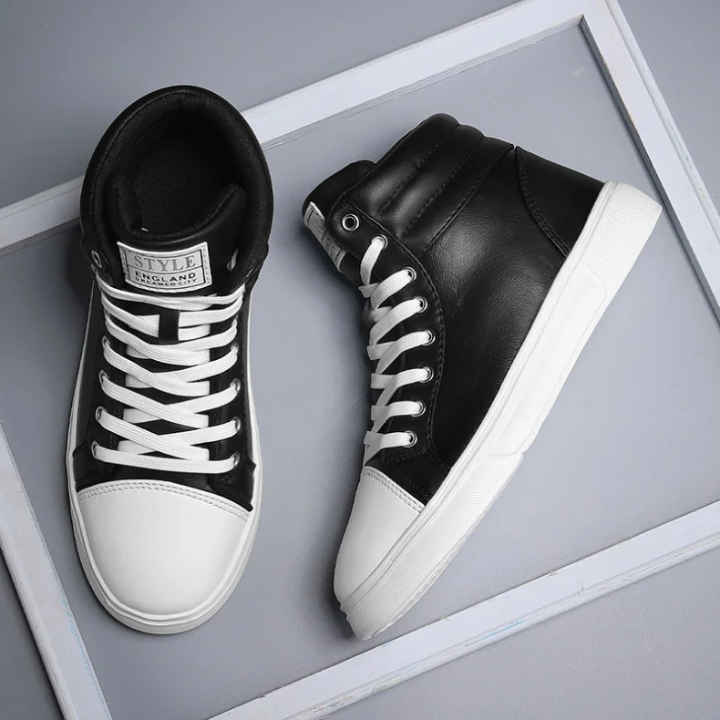 2026 Spring Fashion Red Men's Sneakers High Top Skateboarding Shoes for Men Women Comfortable Unisex Leather Sneakers Size 35-46