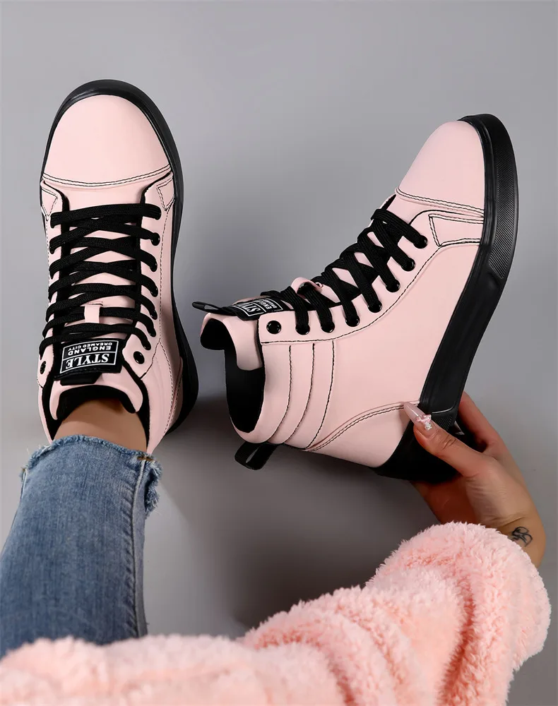 2026 Spring Fashion Red Men's Sneakers High Top Skateboarding Shoes for Men Women Comfortable Unisex Leather Sneakers Size 35-46