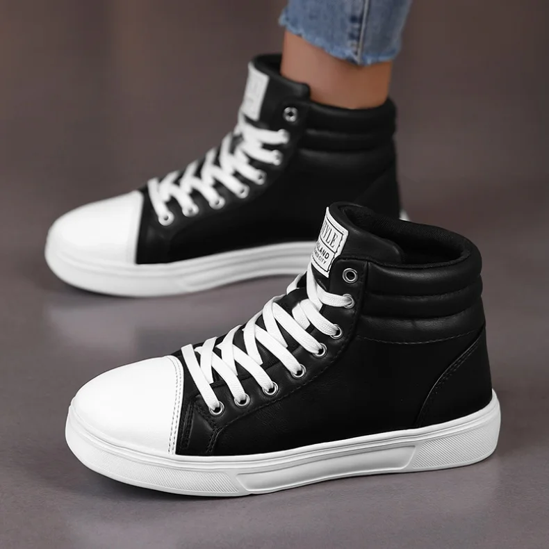 2026 Spring Fashion Red Men's Sneakers High Top Skateboarding Shoes for Men Women Comfortable Unisex Leather Sneakers Size 35-46