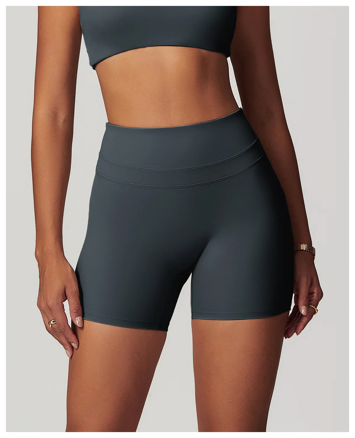 JUREN High Waist Sports Short Women Yoga Shorts Breathable Fitness Tight Women Yoga Legging Shorts Cycling Athletic Gym Shorts