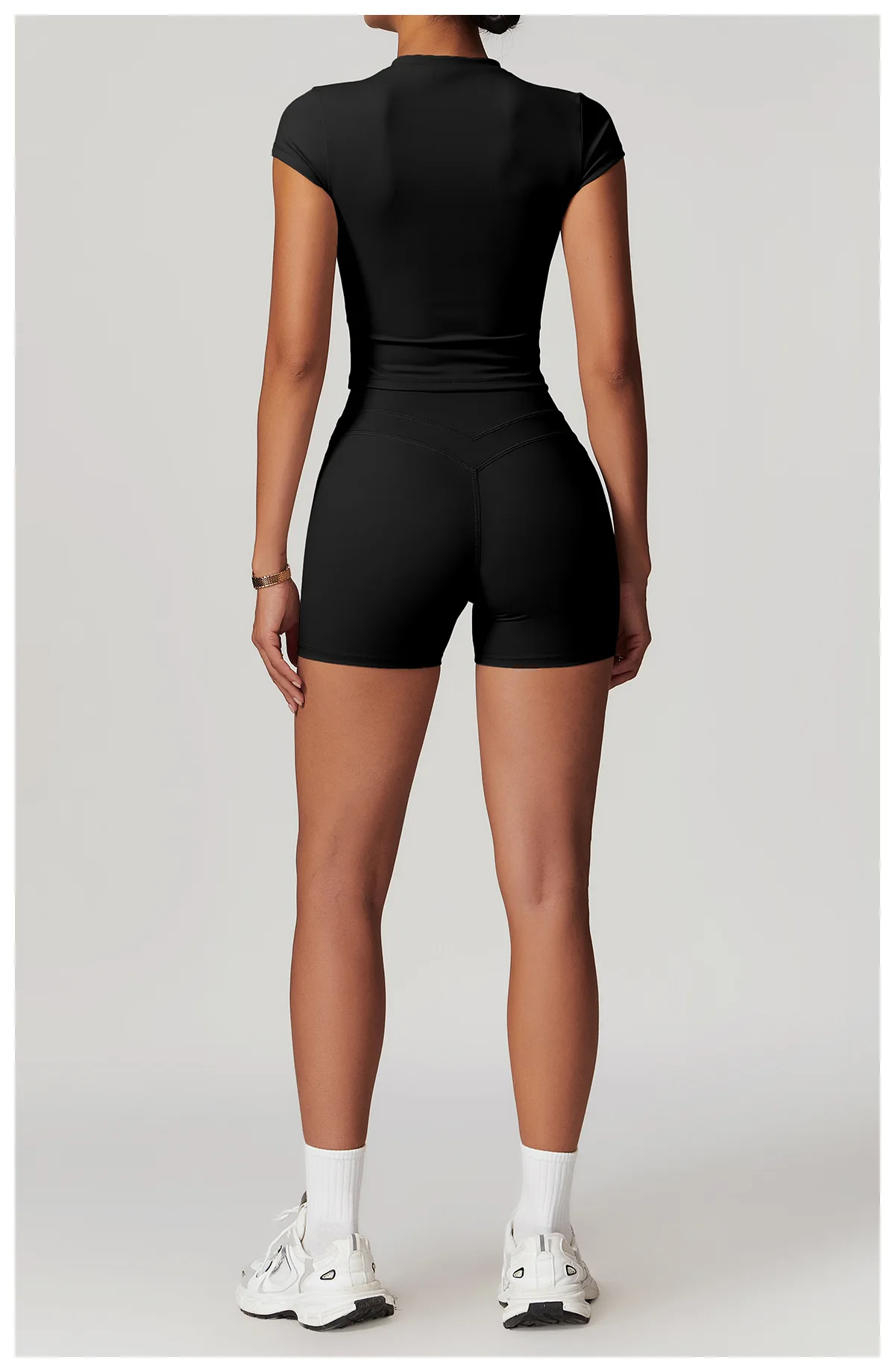 JUREN High Waist Sports Short Women Yoga Shorts Breathable Fitness Tight Women Yoga Legging Shorts Cycling Athletic Gym Shorts