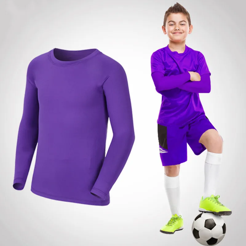 Kids Children Boy Girl Running Long T Shirt Fitness Sport Basketball Football Outdoor Hiking Jogging Riding Soccer Clothes J26