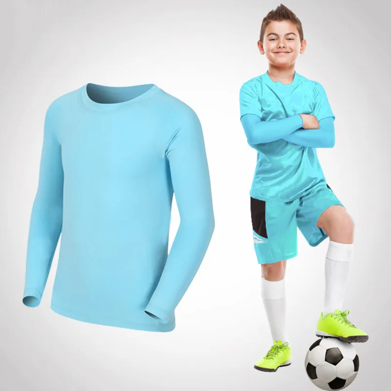 Kids Children Boy Girl Running Long T Shirt Fitness Sport Basketball Football Outdoor Hiking Jogging Riding Soccer Clothes J26