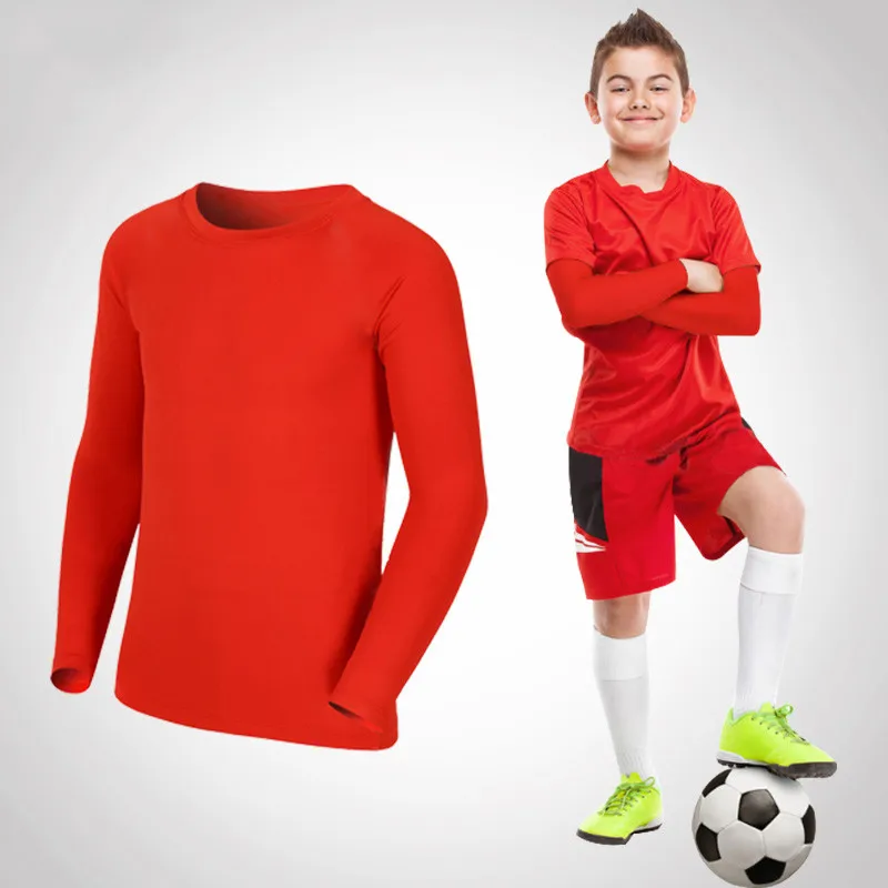 Kids Children Boy Girl Running Long T Shirt Fitness Sport Basketball Football Outdoor Hiking Jogging Riding Soccer Clothes J26