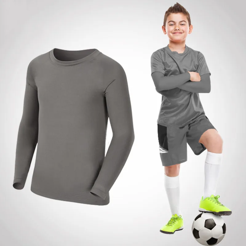 Kids Children Boy Girl Running Long T Shirt Fitness Sport Basketball Football Outdoor Hiking Jogging Riding Soccer Clothes J26