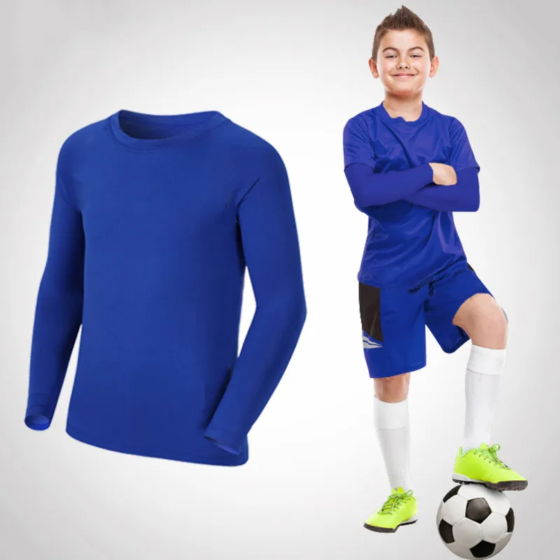 Kids Children Boy Girl Running Long T Shirt Fitness Sport Basketball Football Outdoor Hiking Jogging Riding Soccer Clothes J26