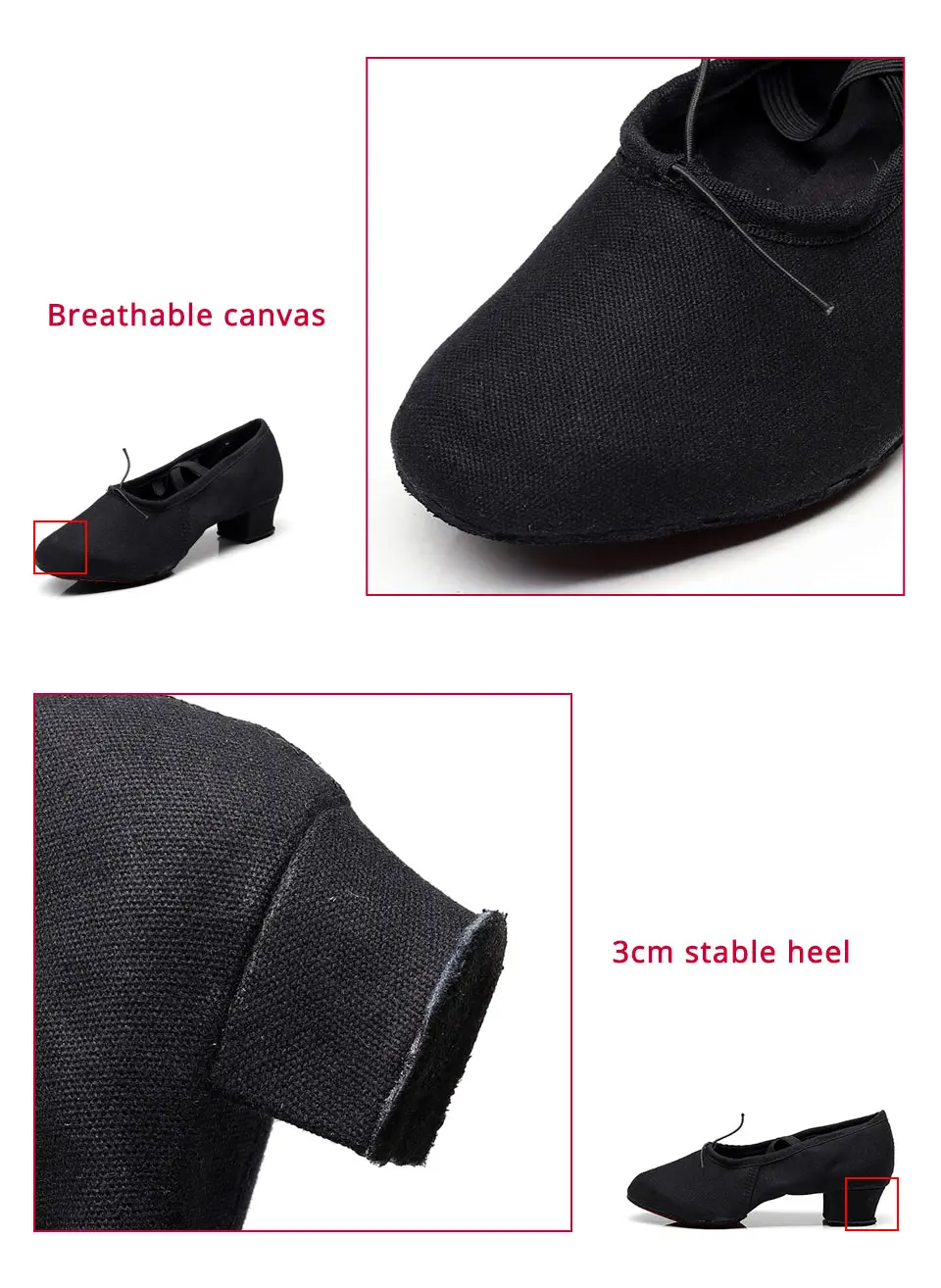 Women Character Dance Shoes Ballet Teacher Shoes Ballroom Modern Dance Training Low Heels Canvas Cross Strap Dancing Footwear