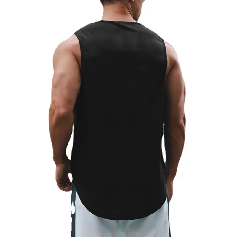 Japanese Anime Turtle Script Printed Summer Fitness Sports Tank Tops Men Gym Clothing Workout Sleeveles Shirt Loose Running Vest