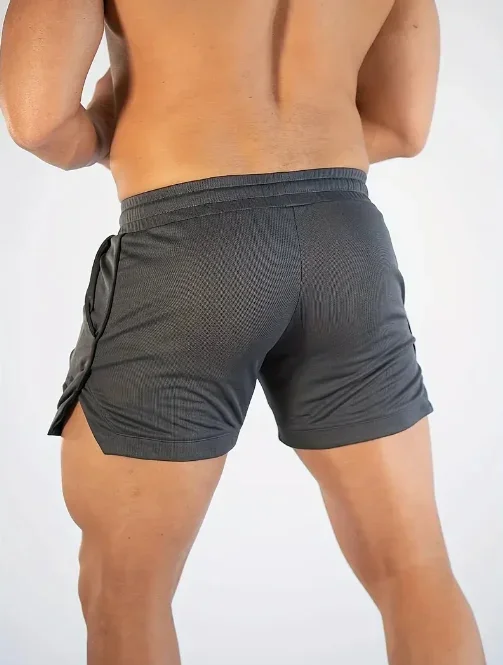 Men's Geometric Pattern Basketball Shorts with Mid Waist Micro Elastic Quick Drying Breathable Sports Pants for Running Fitness
