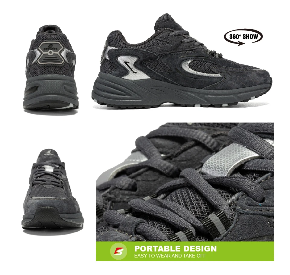 Baasploa New Running Shoes Men Outdoor Fashion Lightweight Mesh Sports Shoes Male Casual Breathable Non-Slip Walking Shoes