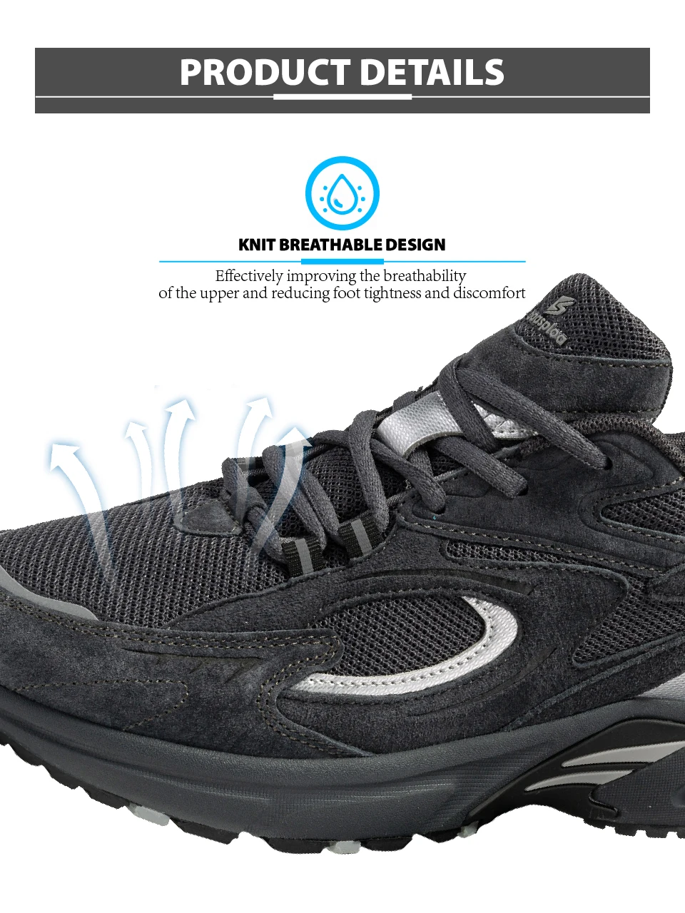Baasploa New Running Shoes Men Outdoor Fashion Lightweight Mesh Sports Shoes Male Casual Breathable Non-Slip Walking Shoes