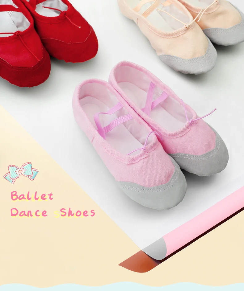 Girls' Drawstring Ballet Shoes Kids Soft Soled Dance Flats Adult Perfessional Dance Shoes Wear Resistant Non-slip Ballerina Shoe