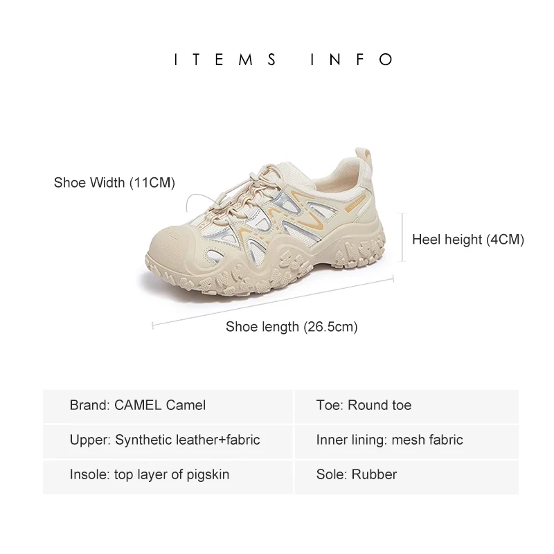 GOLDEN CAMEL Ugly Cute Women's Shoes Outdoor Hiking Shoes Breathable 2024 Summer New Trekking Shoes Casual Sport Shoes for Women
