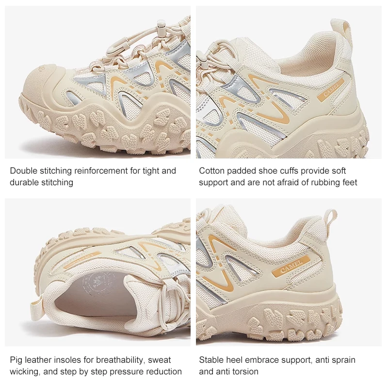 GOLDEN CAMEL Ugly Cute Women's Shoes Outdoor Hiking Shoes Breathable 2024 Summer New Trekking Shoes Casual Sport Shoes for Women