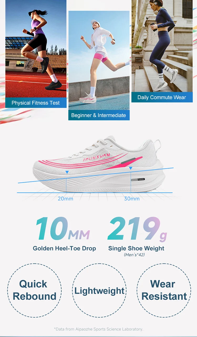 IRUNSVAN HEAT 3.0 Men Lightweight Running Shoes Breathable Mesh Sneakers Shock-Absorbing Non-Slip Soft-Sole Fitness Versatile