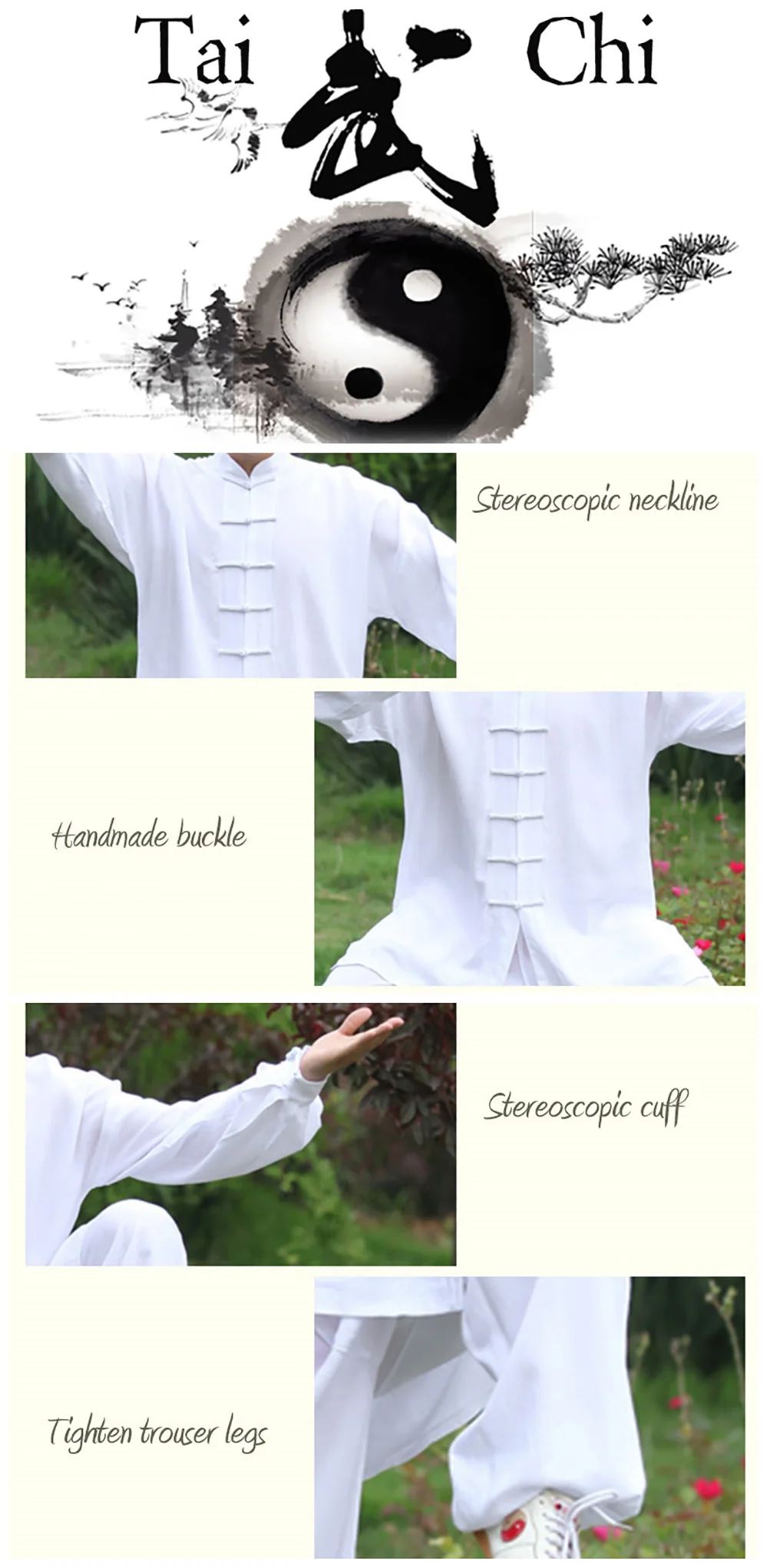 Summer Cotton Tai Chi Uniform Wing Chun Martial Arts Suits Yoga Meditation Sets 6 Colors Wushu Kung Fu Training Jacket and Pants