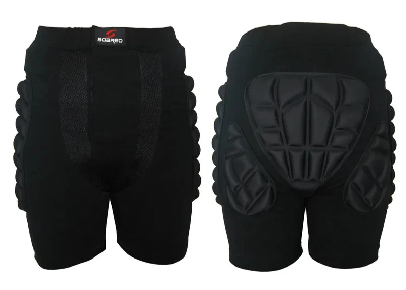 Black Sports Skiing Skating Snowboarding Shorts Hip Protective Bottom Padded for Ski & Roller Skate & Snowboard Hip Protection