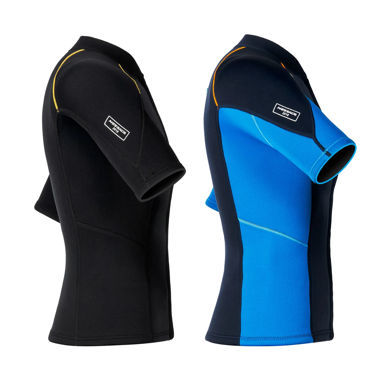 Mens Swim Tops Swimwear Beachwwear Short Sleeve Front Zip Wetsuit Top 1.5mm Neoprene Tops for Swimming Diving Surfing Snorkeling
