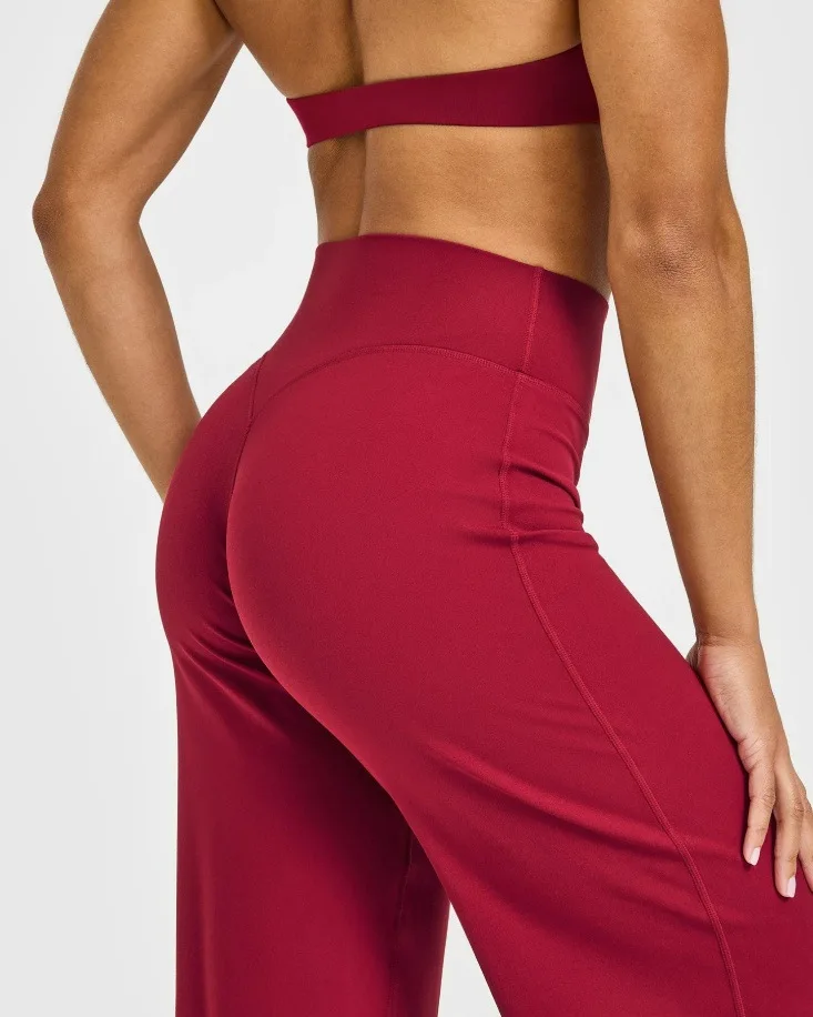 Straight Leg Pants Ultra Soft Butter Fabric Women Mid-Waist Yoga Pants Naked Feel Sports Leggings Pilates Running Sport Trousers