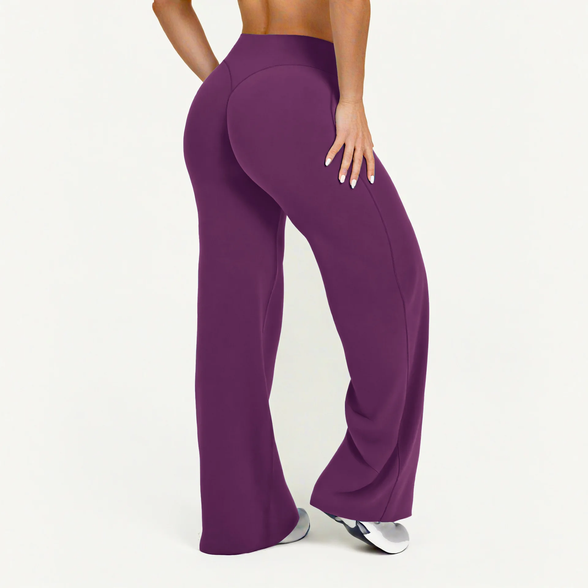 Straight Leg Pants Ultra Soft Butter Fabric Women Mid-Waist Yoga Pants Naked Feel Sports Leggings Pilates Running Sport Trousers