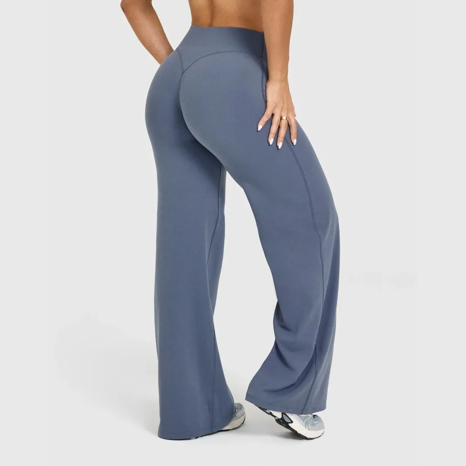 Straight Leg Pants Ultra Soft Butter Fabric Women Mid-Waist Yoga Pants Naked Feel Sports Leggings Pilates Running Sport Trousers