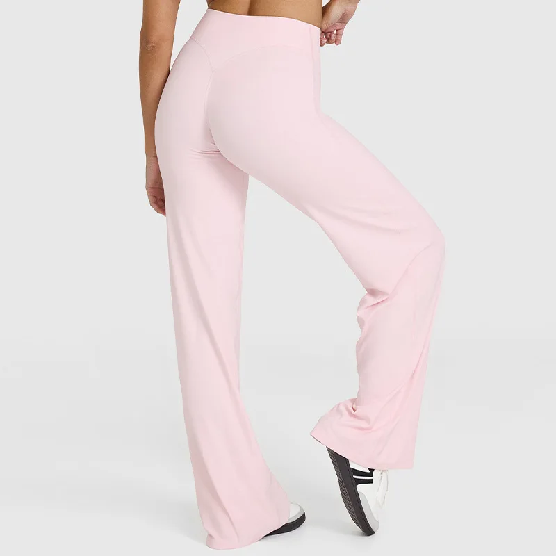 Straight Leg Pants Ultra Soft Butter Fabric Women Mid-Waist Yoga Pants Naked Feel Sports Leggings Pilates Running Sport Trousers