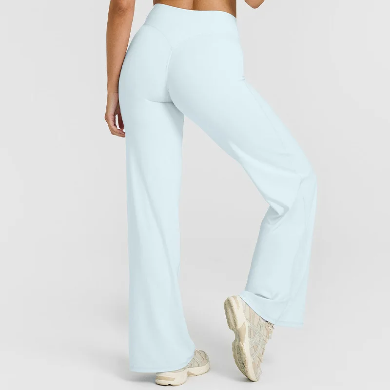 Straight Leg Pants Ultra Soft Butter Fabric Women Mid-Waist Yoga Pants Naked Feel Sports Leggings Pilates Running Sport Trousers