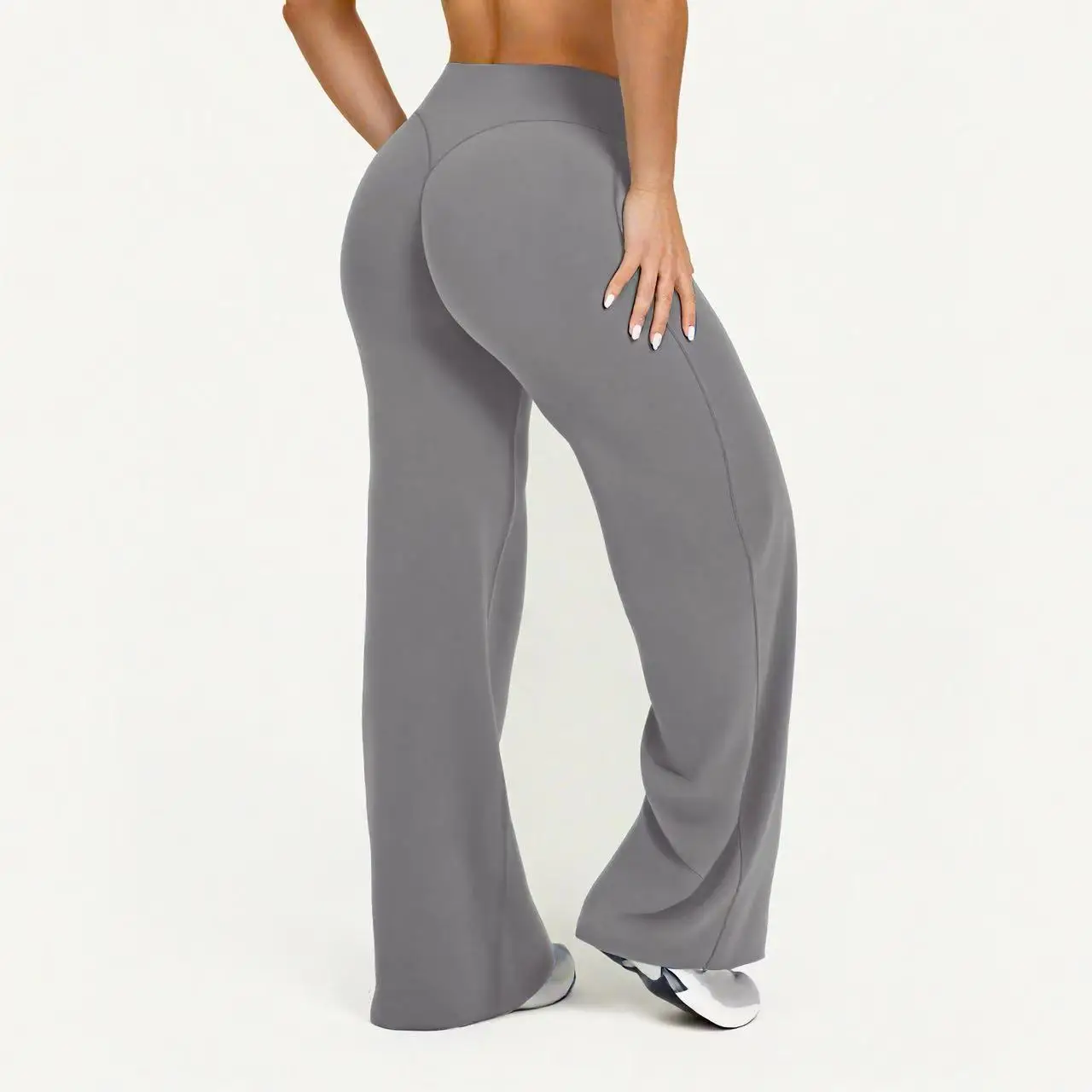 Straight Leg Pants Ultra Soft Butter Fabric Women Mid-Waist Yoga Pants Naked Feel Sports Leggings Pilates Running Sport Trousers