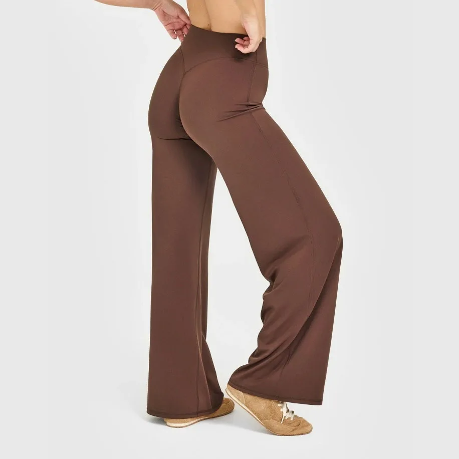 Straight Leg Pants Ultra Soft Butter Fabric Women Mid-Waist Yoga Pants Naked Feel Sports Leggings Pilates Running Sport Trousers