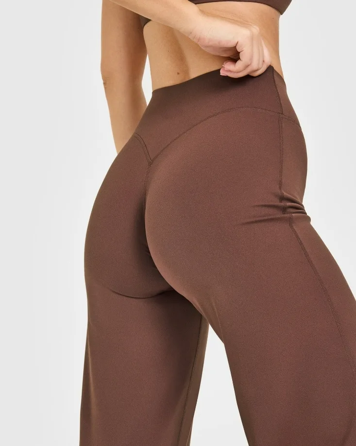 Straight Leg Pants Ultra Soft Butter Fabric Women Mid-Waist Yoga Pants Naked Feel Sports Leggings Pilates Running Sport Trousers