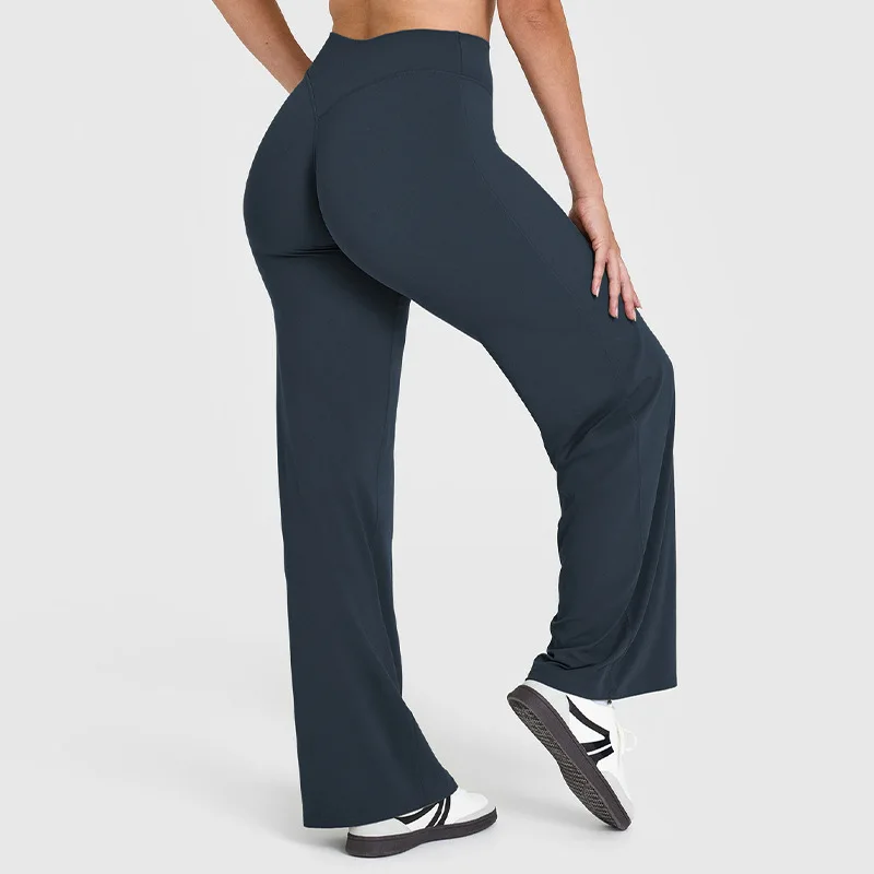 Straight Leg Pants Ultra Soft Butter Fabric Women Mid-Waist Yoga Pants Naked Feel Sports Leggings Pilates Running Sport Trousers