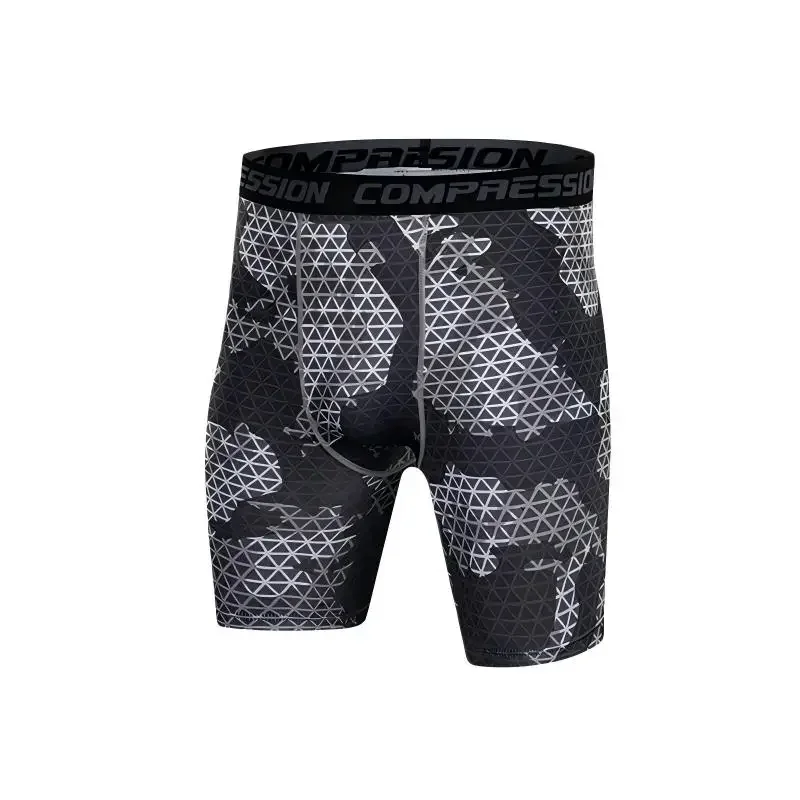 1 PC Men's Running Compression Sportswear Camouflage Tights Men Short Quick Dry Bodybuilding Fitness Shorts Elastic Sportswear