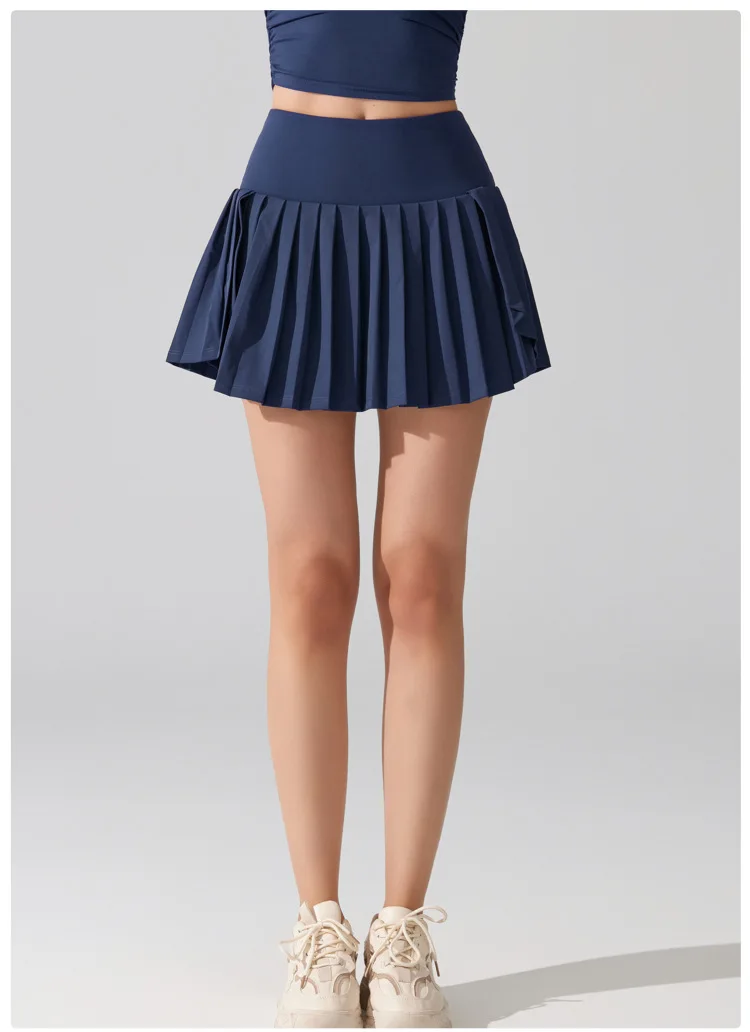 Women Summer Tennis Skirt High Waist Gym Yoga Short Breathable Quick Dry Running Skort Female Pocket Golf Skirt Workout Clothes