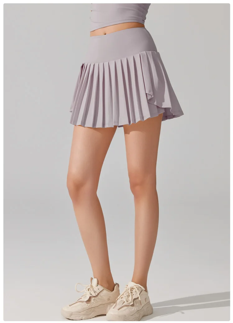 Women Summer Tennis Skirt High Waist Gym Yoga Short Breathable Quick Dry Running Skort Female Pocket Golf Skirt Workout Clothes