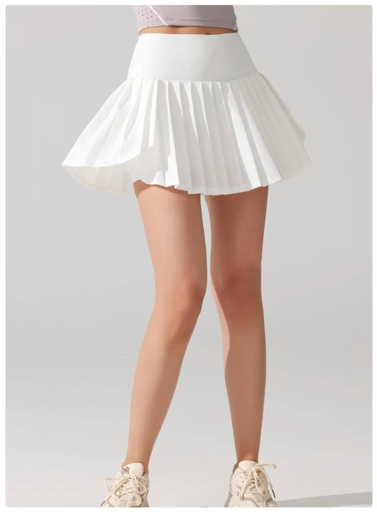 Women Summer Tennis Skirt High Waist Gym Yoga Short Breathable Quick Dry Running Skort Female Pocket Golf Skirt Workout Clothes