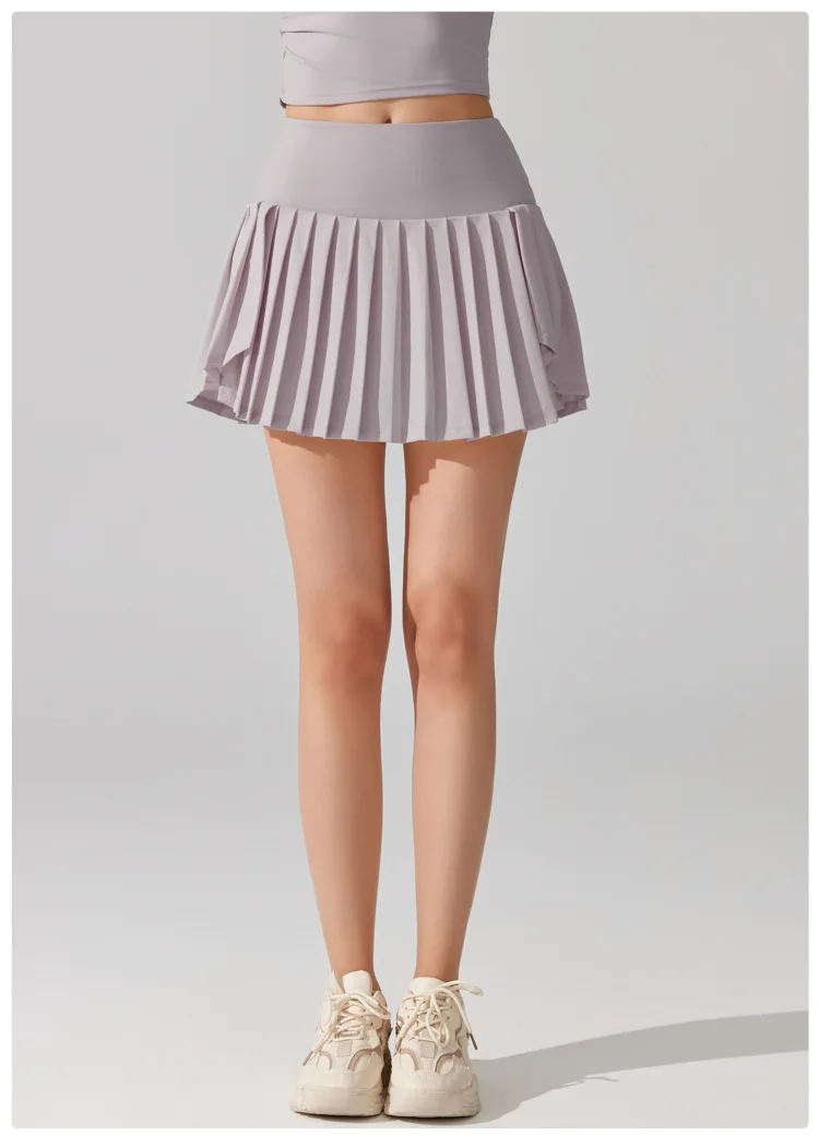 Women Summer Tennis Skirt High Waist Gym Yoga Short Breathable Quick Dry Running Skort Female Pocket Golf Skirt Workout Clothes