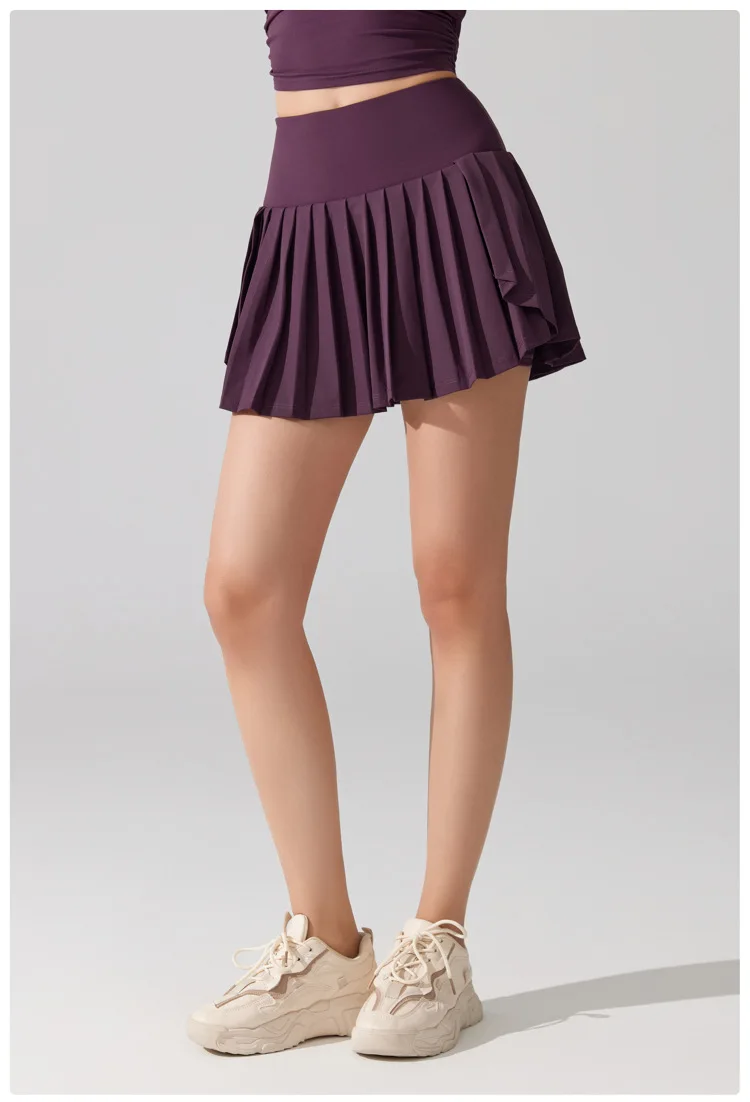 Women Summer Tennis Skirt High Waist Gym Yoga Short Breathable Quick Dry Running Skort Female Pocket Golf Skirt Workout Clothes