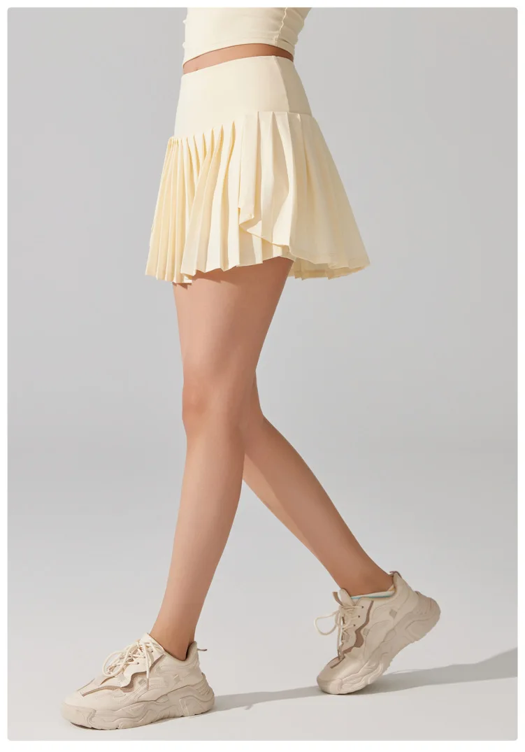 Women Summer Tennis Skirt High Waist Gym Yoga Short Breathable Quick Dry Running Skort Female Pocket Golf Skirt Workout Clothes