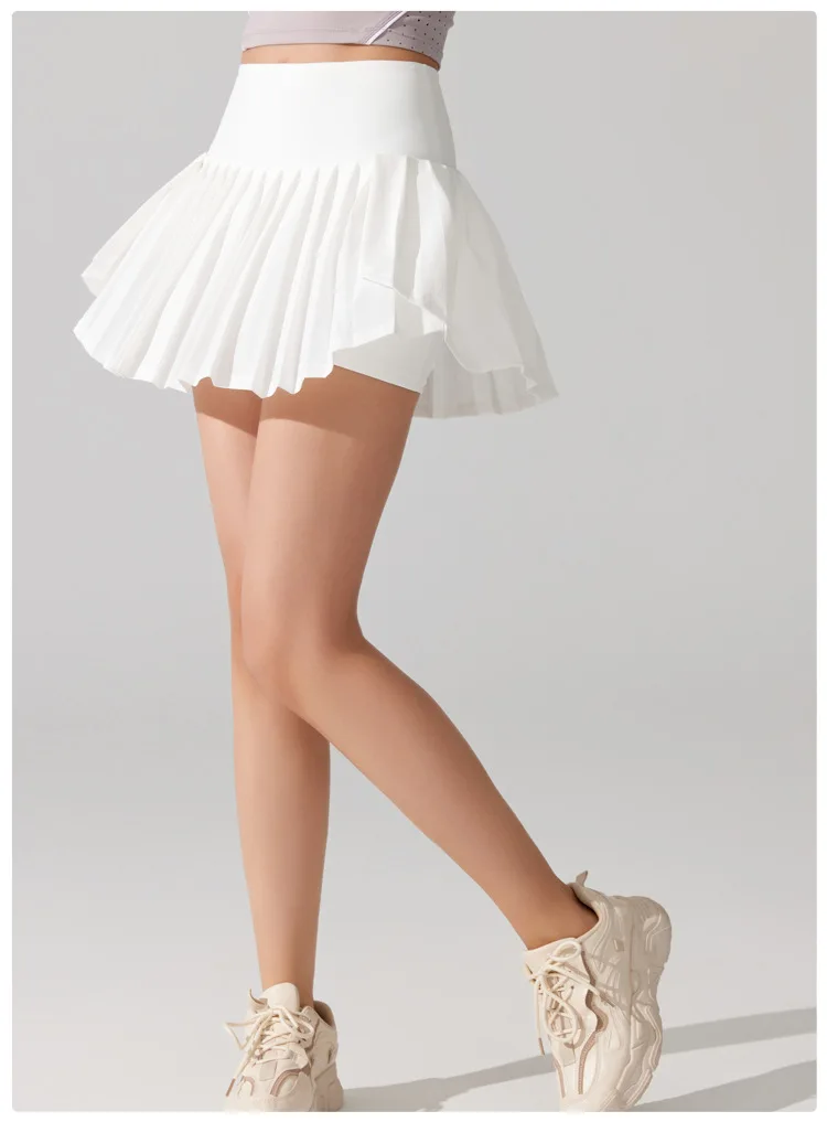 Women Summer Tennis Skirt High Waist Gym Yoga Short Breathable Quick Dry Running Skort Female Pocket Golf Skirt Workout Clothes