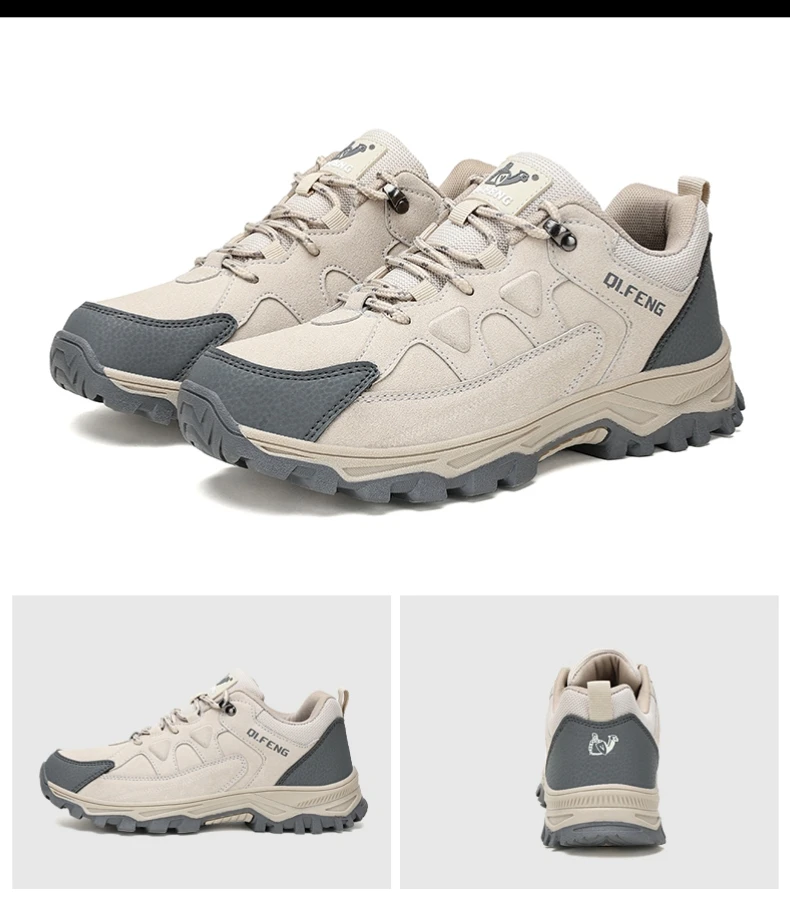 Hiking Shoes Winter Retro Leather Outdoor Off-Road Black Antiskid Trail Running Footwear Mens Low Top Spring Mountain Sneakers