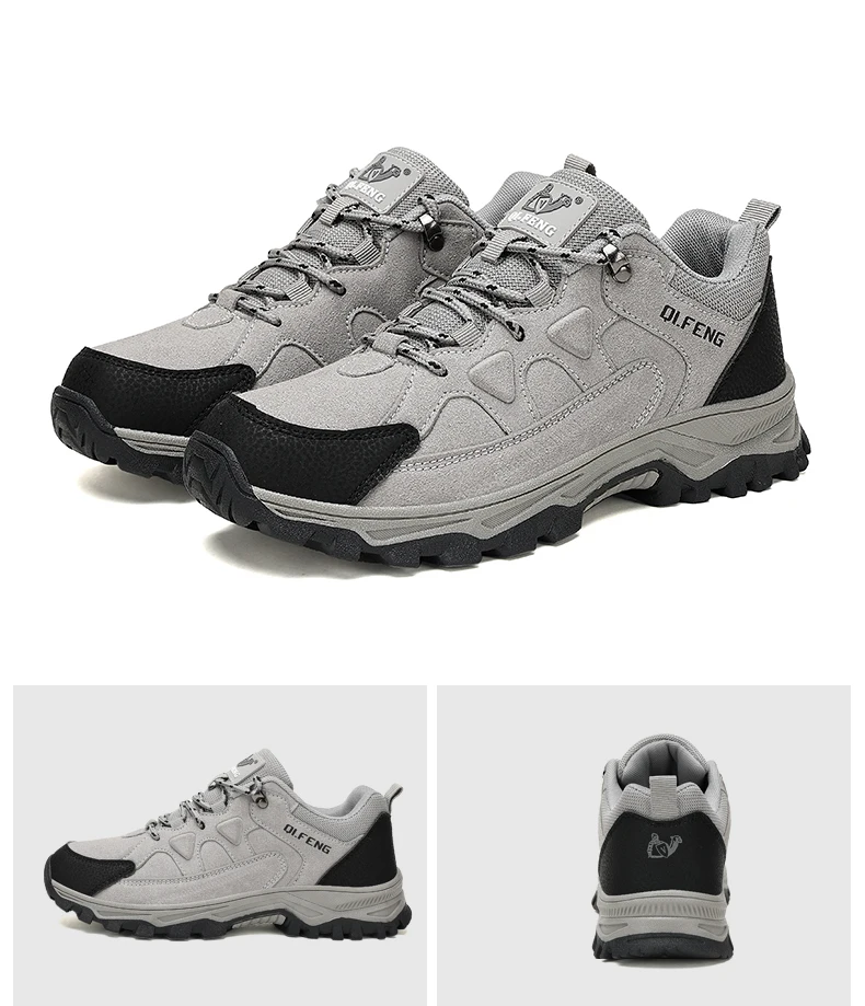 Hiking Shoes Winter Retro Leather Outdoor Off-Road Black Antiskid Trail Running Footwear Mens Low Top Spring Mountain Sneakers