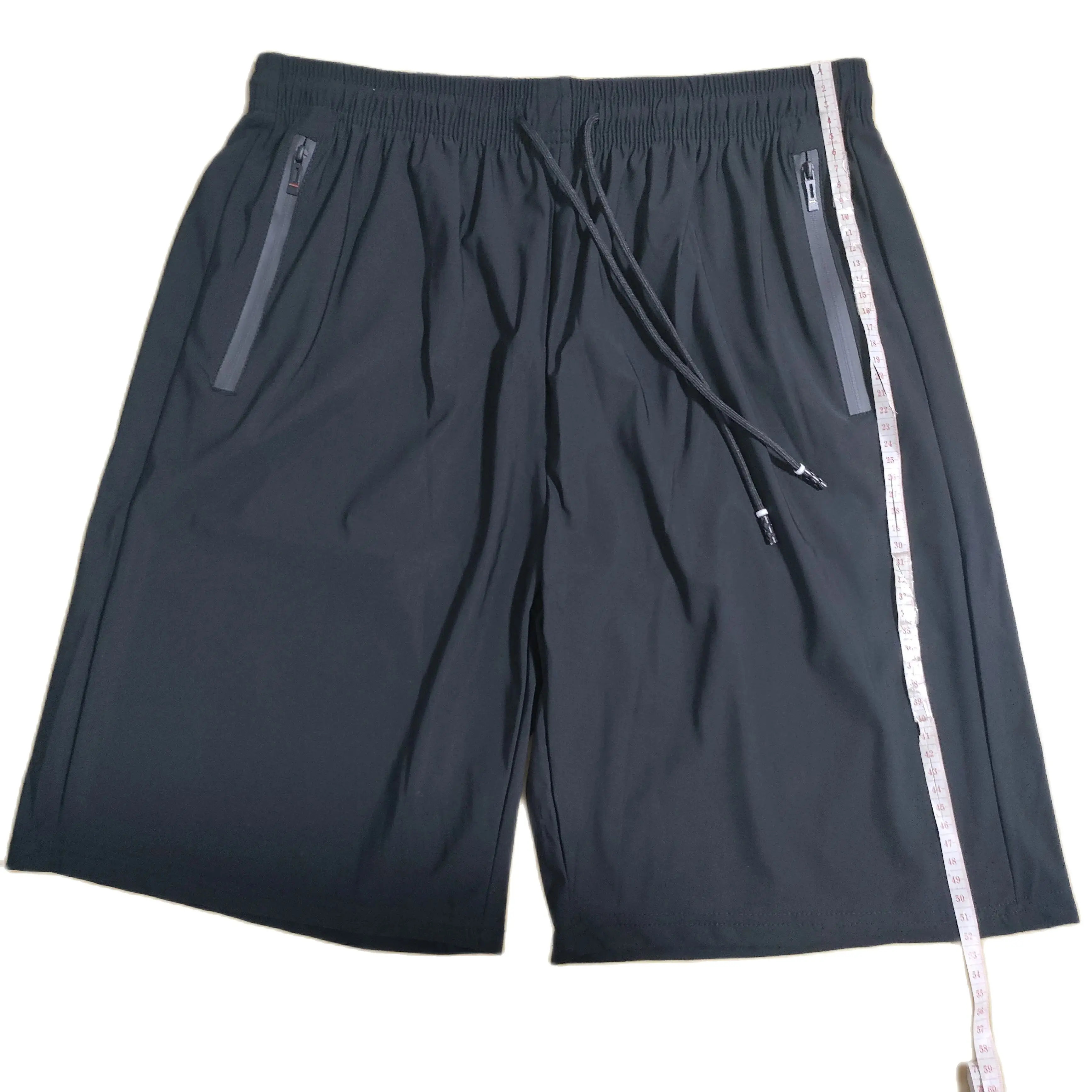 High Quality Men's Running Sports Shorts Luxury Zip Pocket Four-way Stretch Quick Drying Drapy Bottoms Loose Sportswear Summer
