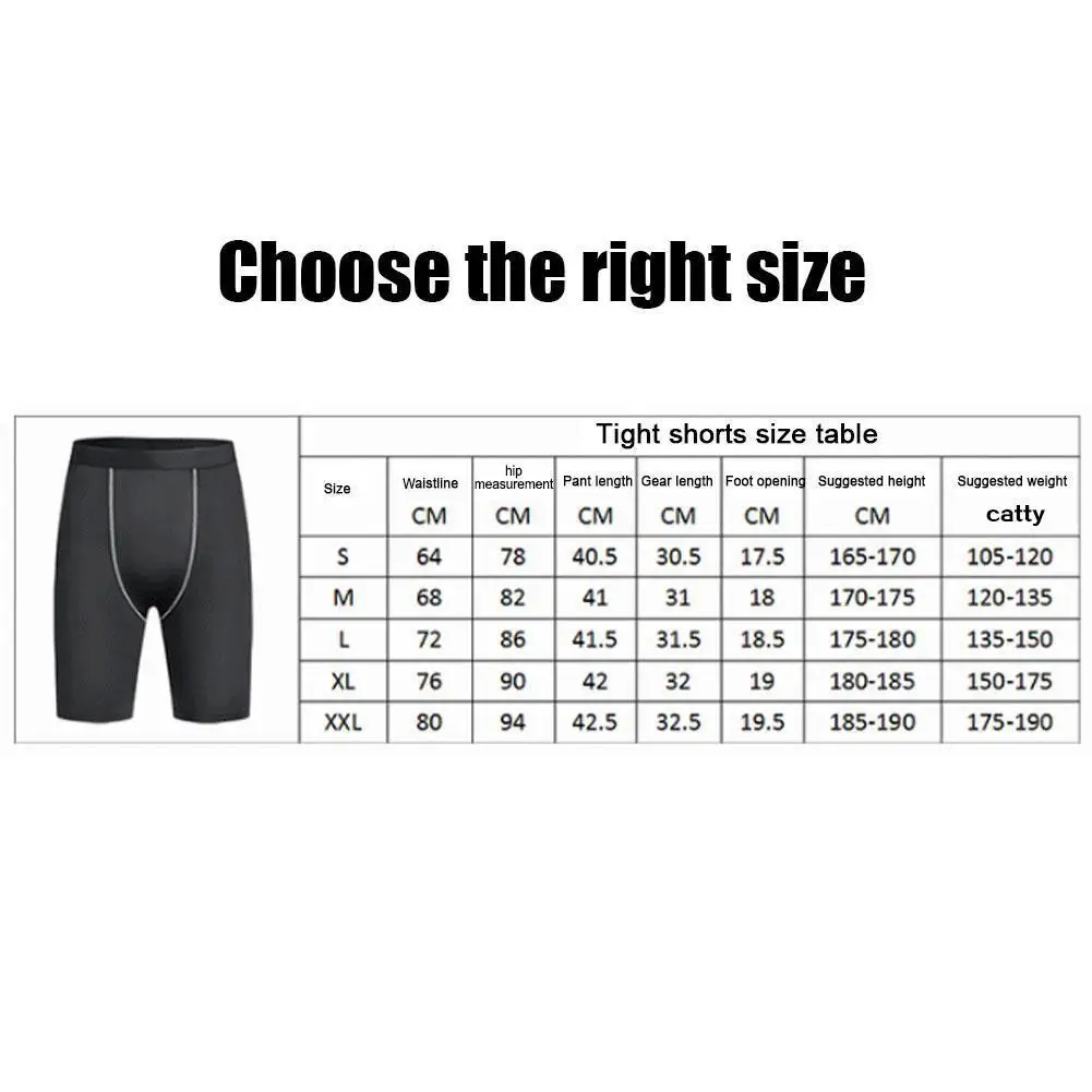 Men‘s Compression Short Pants Elastic Quick Dry Running Fitness Shorts With Pocket Big Size Black Tight Gym Training Pants