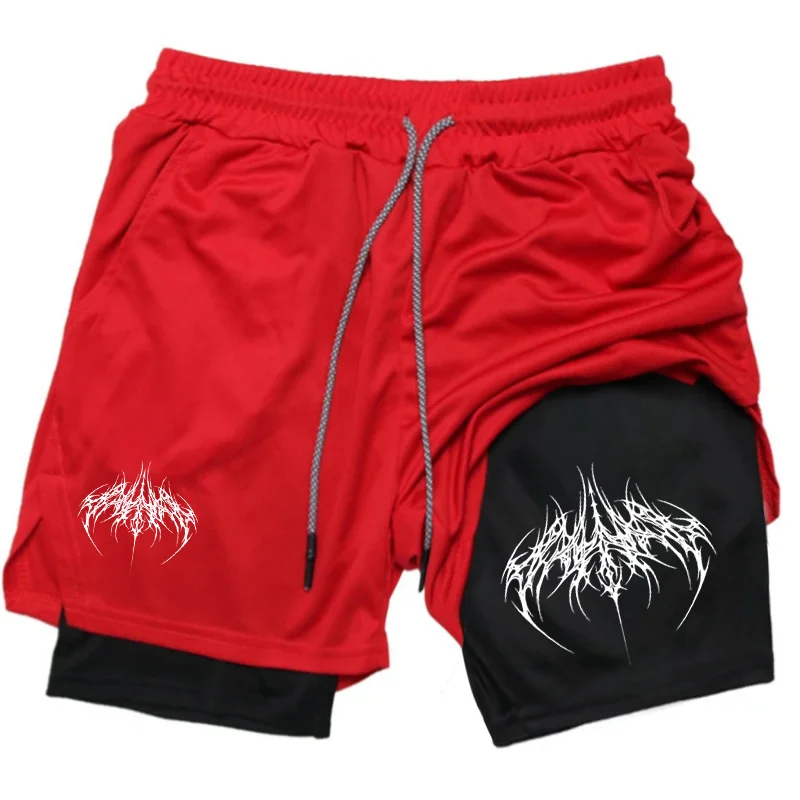 Men's 2-in-1 Shorts Training Fitness Phone Pocket Y2k Summer Breathable Double-layer Quick-dry Workout Jogging Gym Sportswear