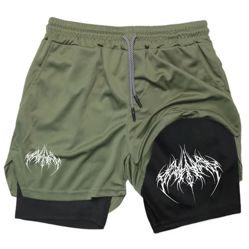 Men's 2-in-1 Shorts Training Fitness Phone Pocket Y2k Summer Breathable Double-layer Quick-dry Workout Jogging Gym Sportswear
