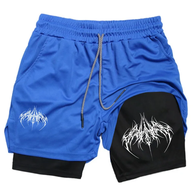 Men's 2-in-1 Shorts Training Fitness Phone Pocket Y2k Summer Breathable Double-layer Quick-dry Workout Jogging Gym Sportswear