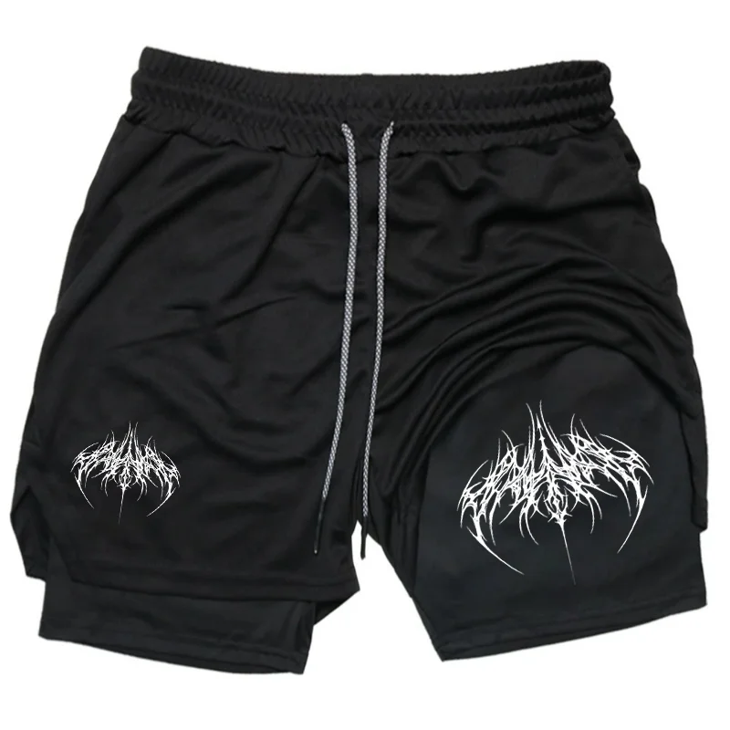 Men's 2-in-1 Shorts Training Fitness Phone Pocket Y2k Summer Breathable Double-layer Quick-dry Workout Jogging Gym Sportswear